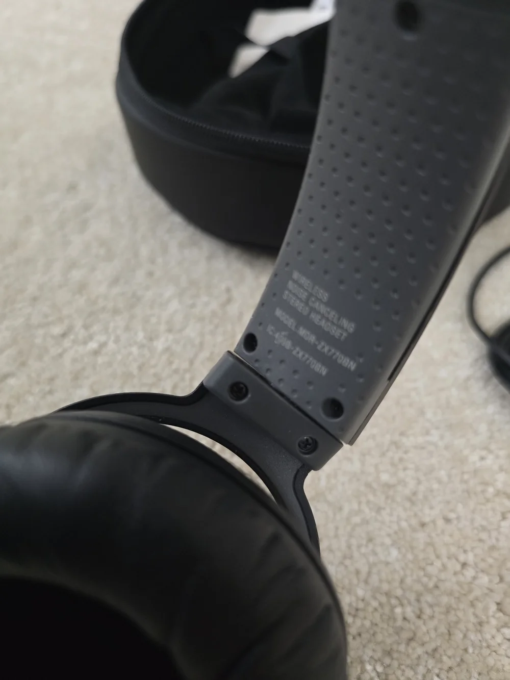 Sony Black Wireless Over-Ear Headphones with Carry Case
